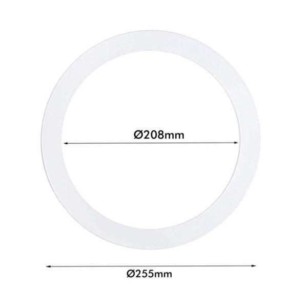 Cornice di adattamento foro per plafoniere slim incasso max 208mm