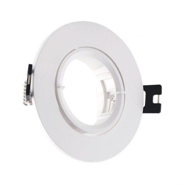 Portafaretto orientabile da incasso rotondo finiture bianco ø90x25mm