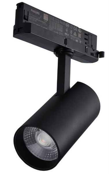 Faretto binario trifase nero LED COB Bridgelux 35W luce calda 3000K 220-240Vac