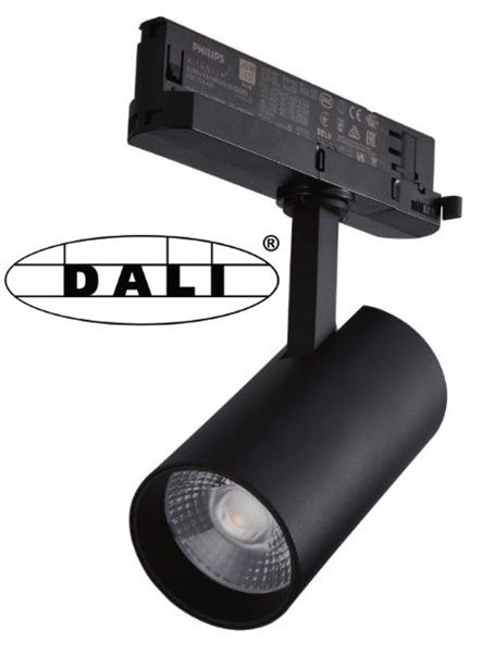 Faretto binario trifase nero LED COB Bridgelux 20W luce naturale 4000K