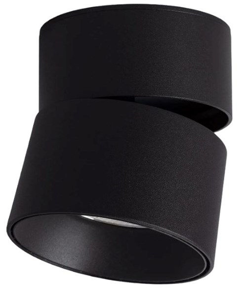 Faretto cilindro nero da superficie orientabile LED COB IP20 30W 220-240V luce