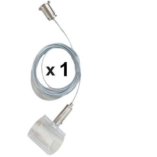 Kit a sospensione circolare: n.1pz gancio metallico + 4pz cavi di sospensione