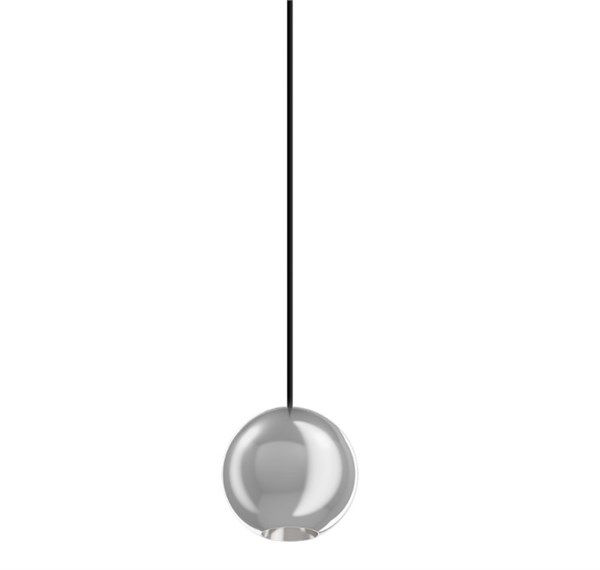 Lampada sfera a sospensione cromo binario 48V 7W luce calda 3000K 36° 493 lm