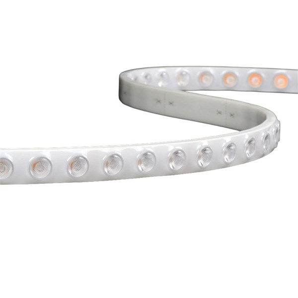 LED flex neon con lenti wall washer 25°x45° 48 led/mt IP67 2700K 18W/m 24V 1680