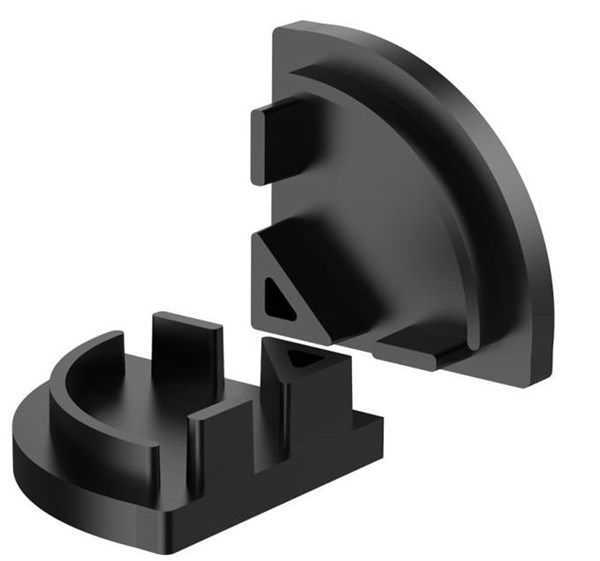 Kit 2 tappi di chiusura nero con foro per profilo angolare 16x16 SI6477XIAA