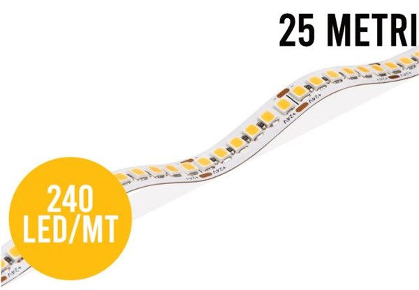 Strip LED flex 240led/m 2835 IP20 luce naturale 4000K 14,4W/m 24V 1584 lm/m