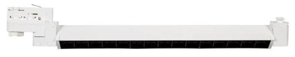 Faretto downlight lineare orientabile (180°) per binario trifase bianco