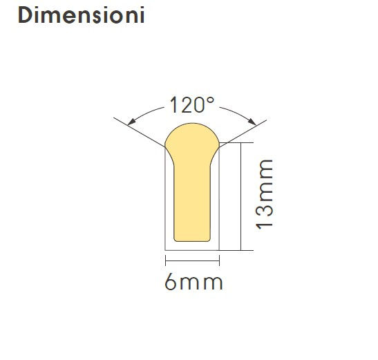 Miniatura: LED flex neon 0613 dome IP65 (estruso) side view RGB 15W/m 225 lm/m 24V 06x13mm