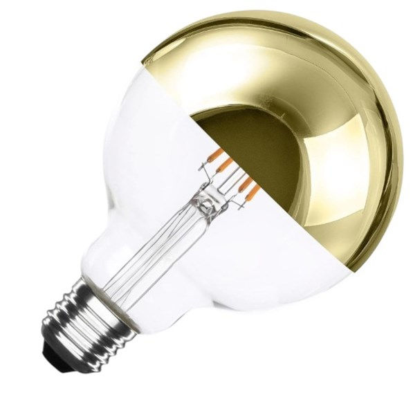 Lampada LED E27 g95 6W con rivestimento riflettente gold