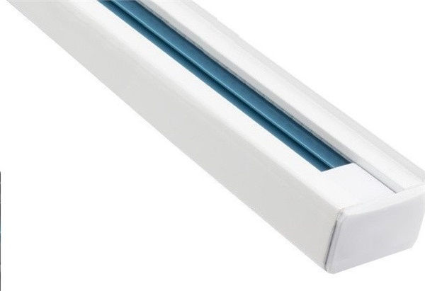 Binario monofase in alluminio bianco con innesto di alimentazione e chiusura