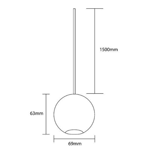 Lampada sfera a sospensione bianco binario 48V 7W luce calda 3000K 36° 493 lm