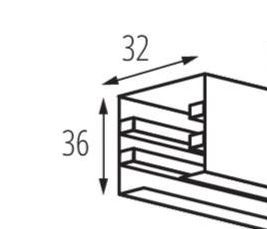 Miniatura: Binario trifase nero track line 85-265Vac 32x36x3000mm