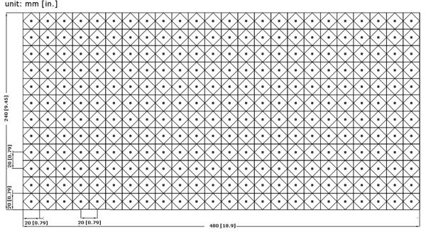 Foglio LED flessibile 480x240x1mm 288 LED 30W 24V IP20 4000K 3450 lm