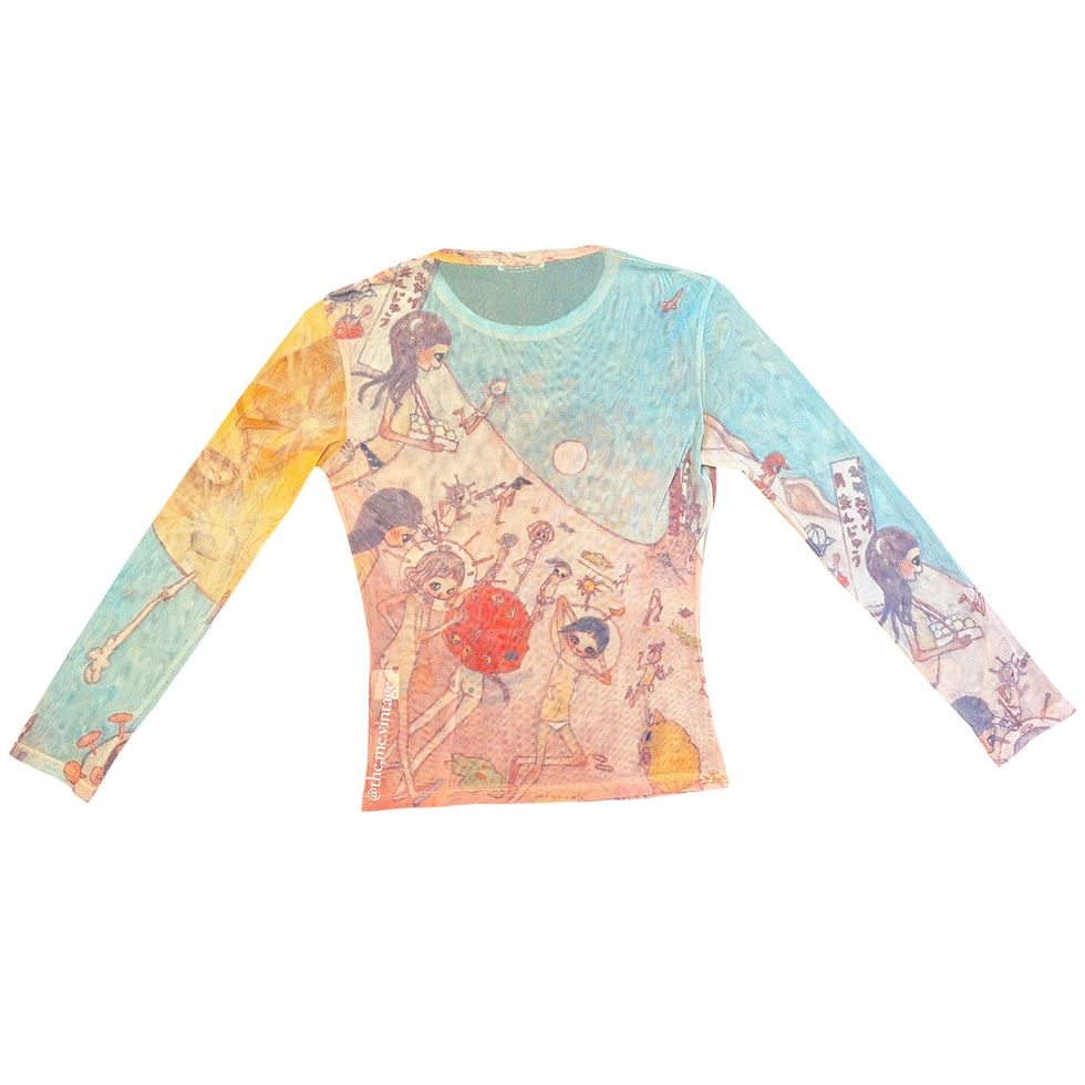 Thumbnail: Issey Miyake x Aya Takano A/W 2004 'Moon' Long Sleeve Mesh  Top