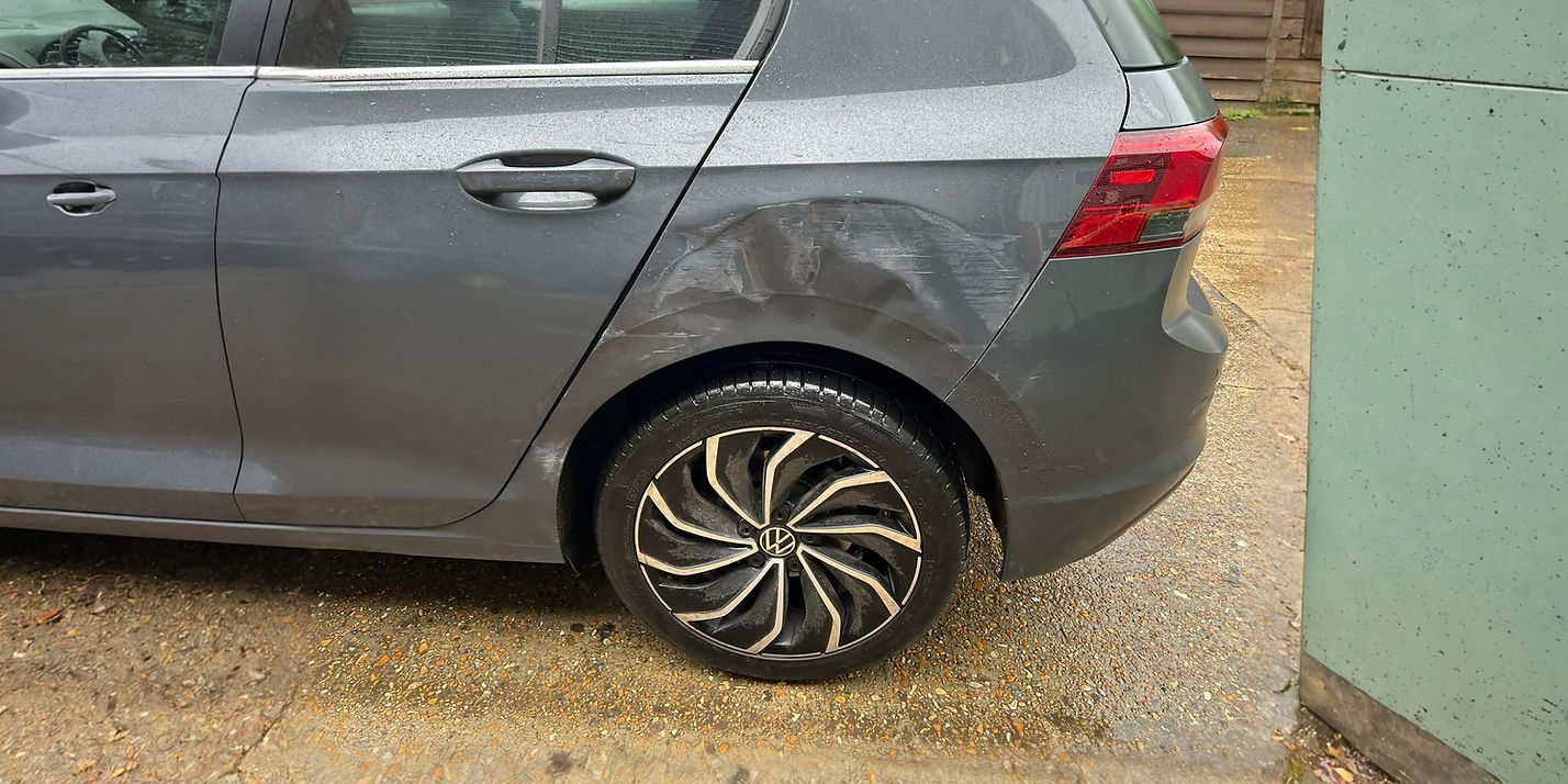 Vehicle with alloy wheels repaired