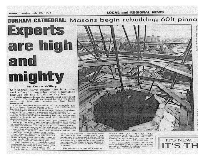 Newspaper clipping, headline "experts are high and mighty"