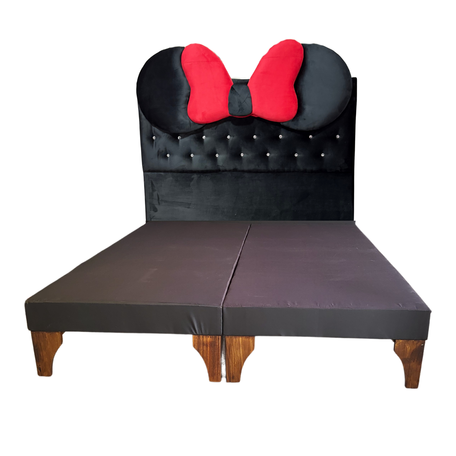 Base dividida + respaldo a piso 2 plazas Diamante Moño