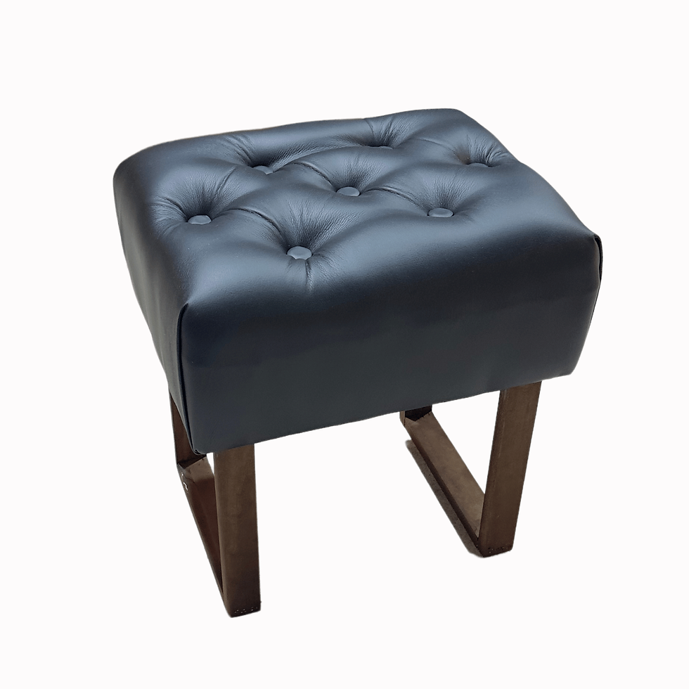 Miniatura: Banqueta pequeña Negro Cuero 40x34x49 Rimar.