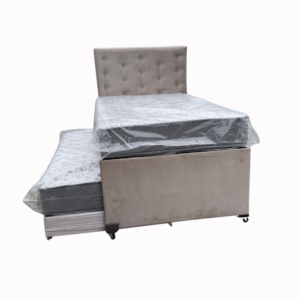 Miniatura: Cama Nido 1 1/2 plaza 1 plaza Colchón Resorte Bonnell beige felpa