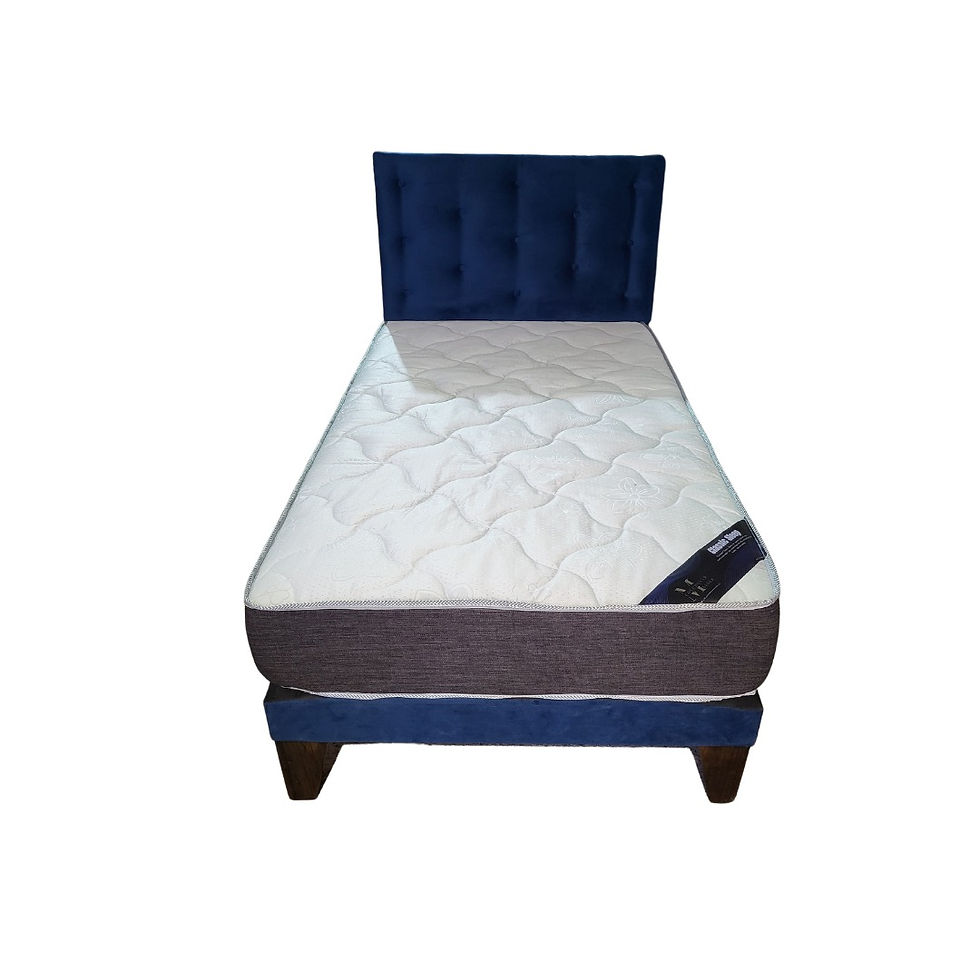 Miniatura: Cama plaza y media Colchon MARVER Azul Marino Felpa