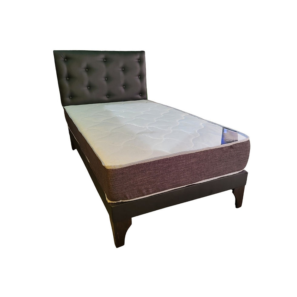 Miniatura: Cama plaza y media Colchon MARVER Negro Cuero