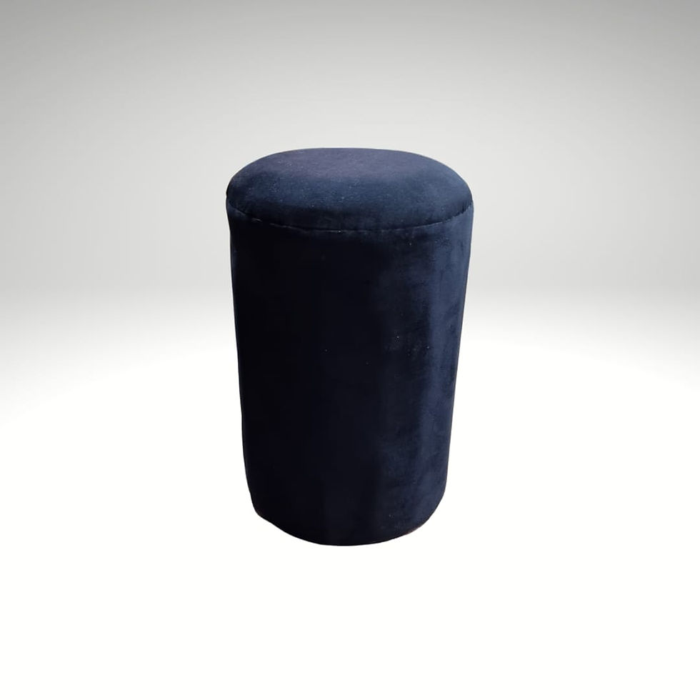 Banqueta Puff Negro Felpa