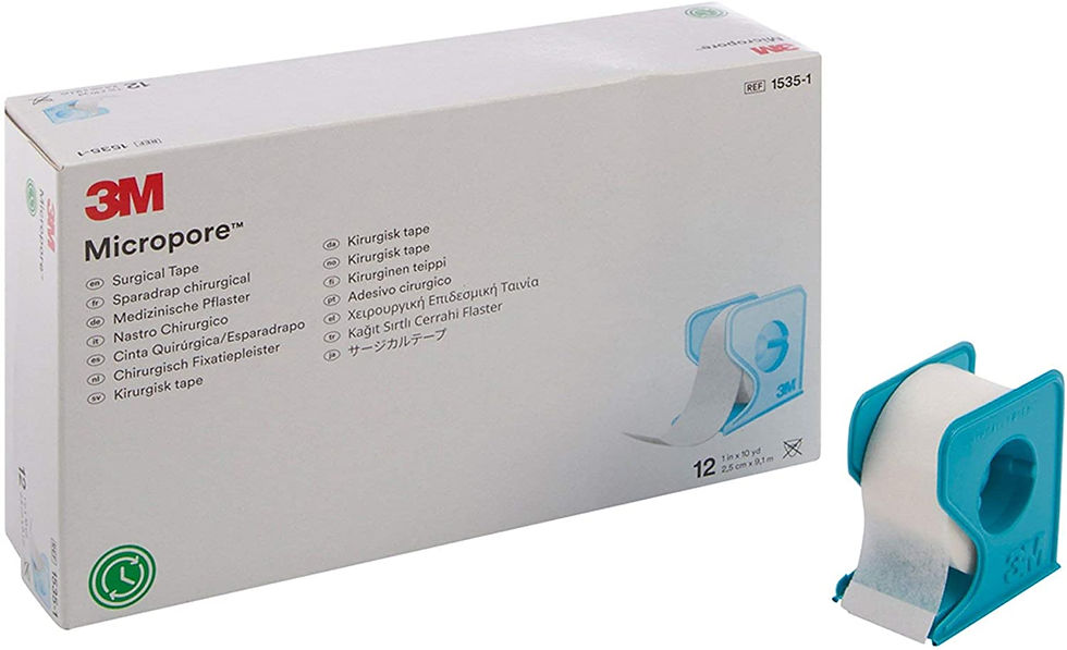 3M 1" x 10yd, Micropore Surgical Tape Without Dispenser, 12s.