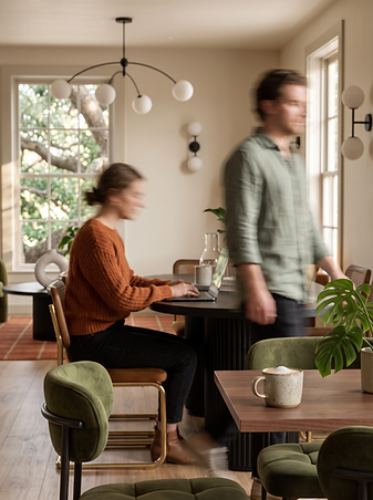 Co-working lifestyle render in the study hall