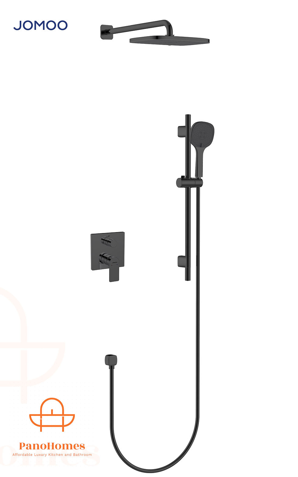 JOMOO Dual Functions Square Concealed Shower (Matte Black) with Descaling