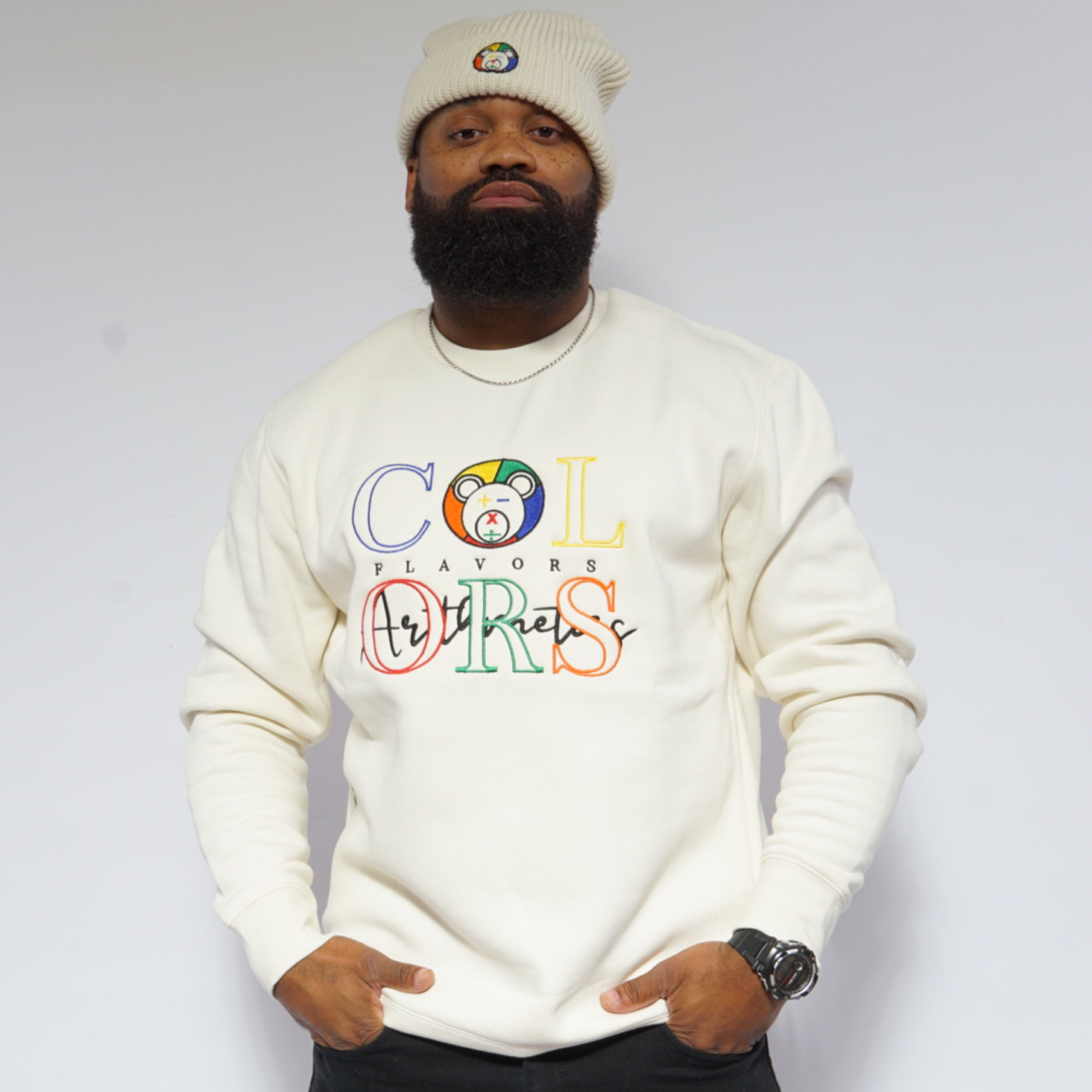 COLORS Crew & HAT (Cream)