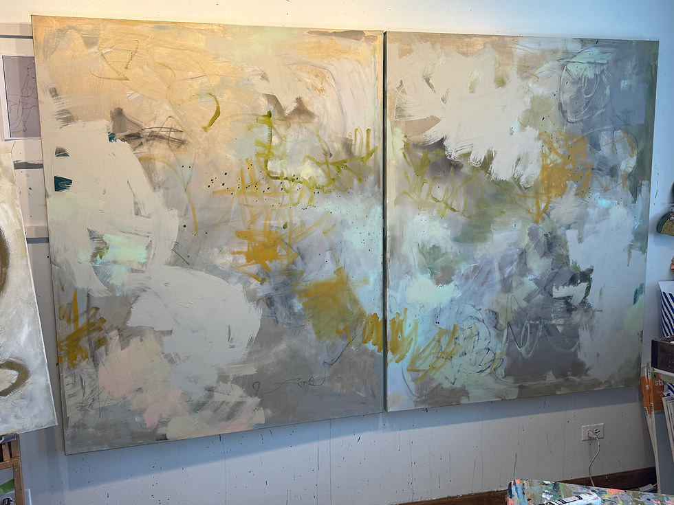 Thumbnail: Series: Intuition, (2) 48 x 60 x 1.5 acrylic on canvas 