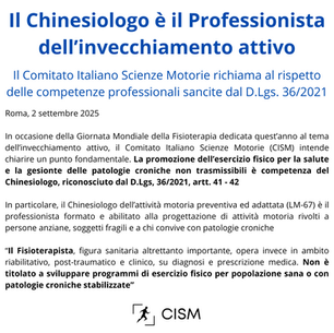 Trasmissione nota su competenze professionali del Chinesiologo LM-67 e richiesta intervento Ministero della Salute