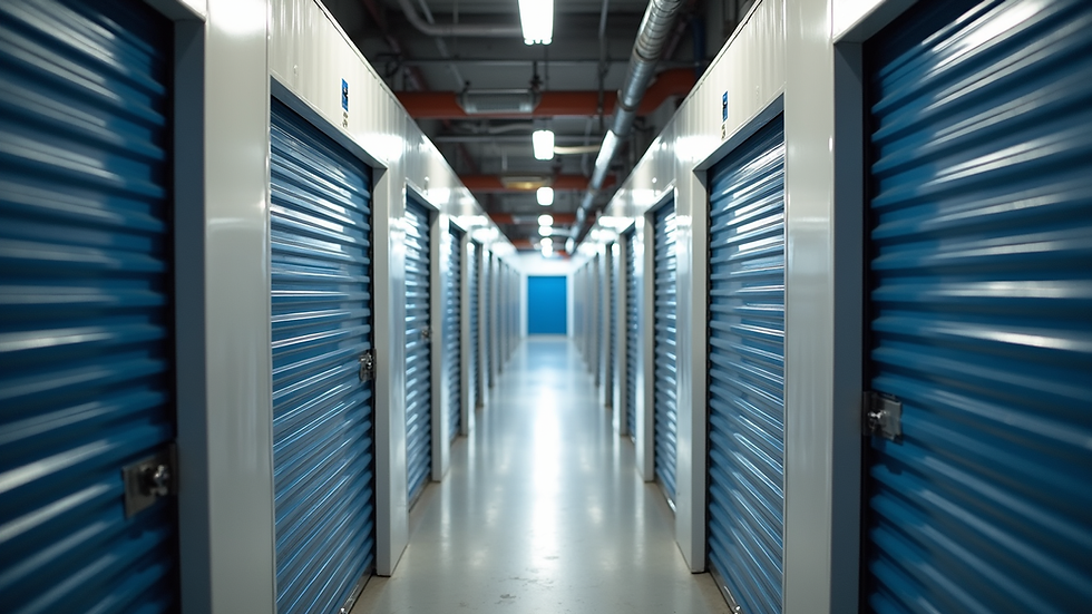 High angle view of clean and organized storage units in Denver