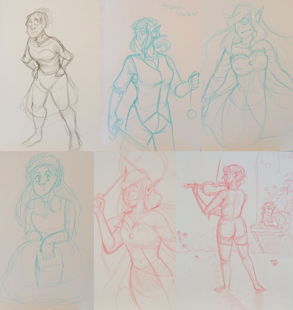 character sketches traditional