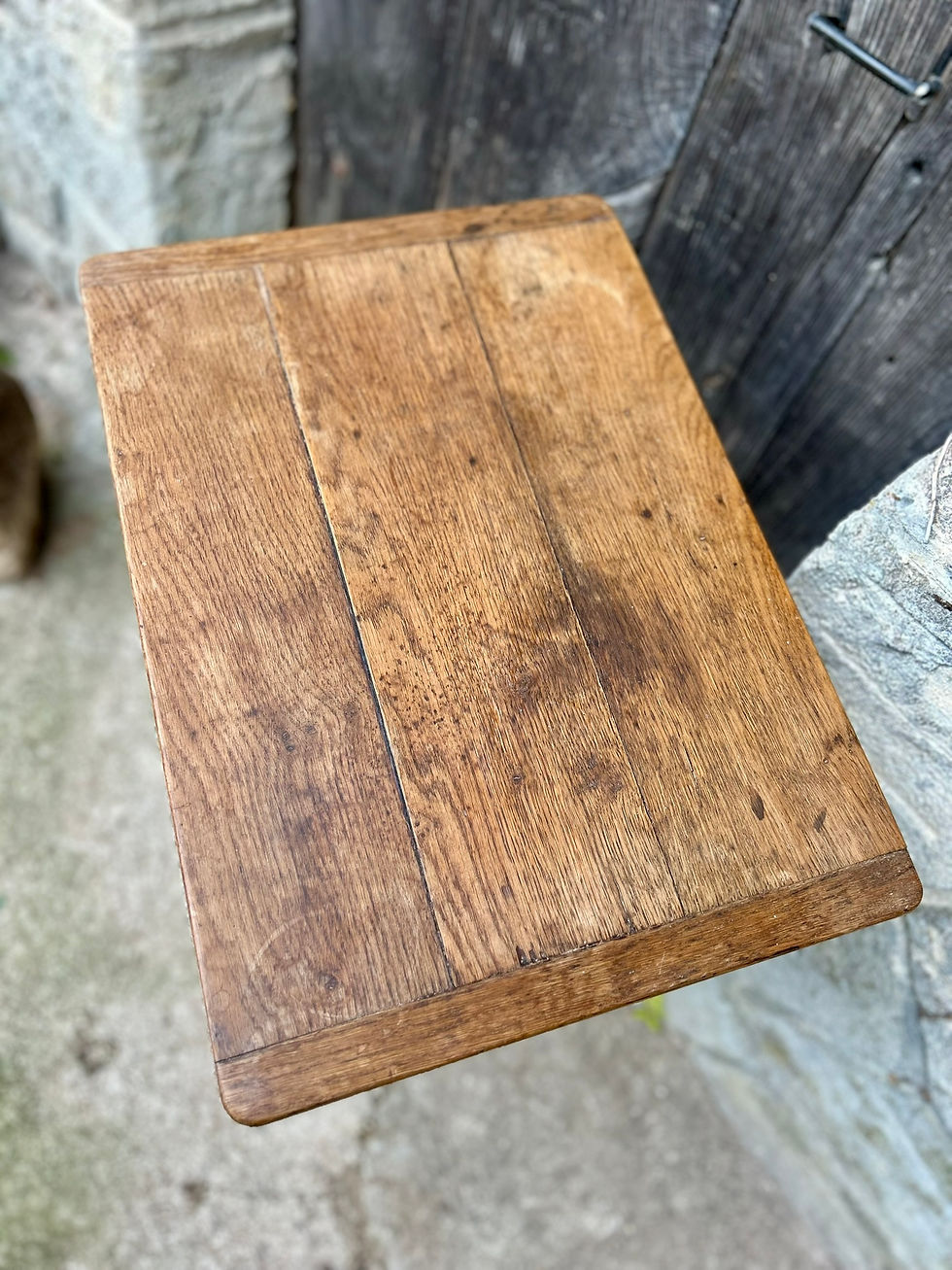 Thumbnail: Small Antique French Writing Desk in Solid Oak. Louis Philippe Style, C.19th