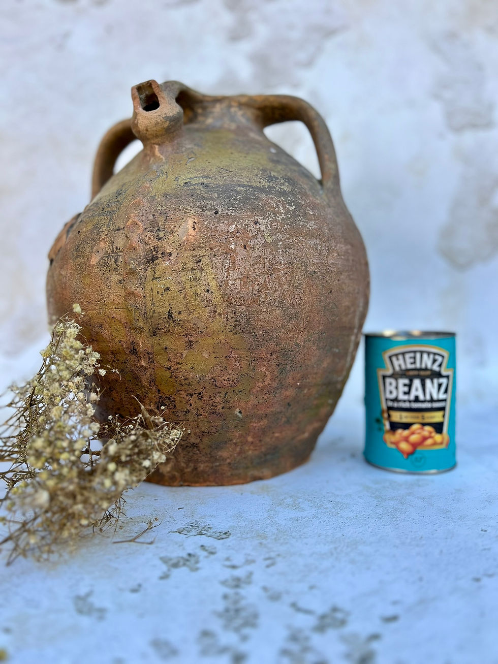 Thumbnail: Antique French Glazed Terracotta Walnut Oil Jug. Late 1800's.