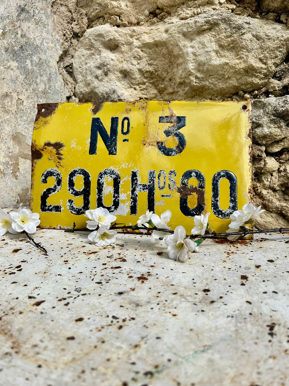 Fab Little Vintage French Enamel Sign. Circa Mid 1900's.