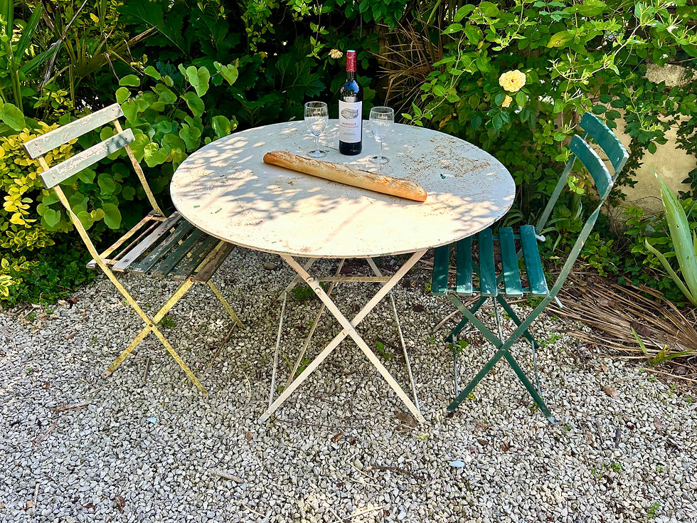 Fabulous Antique French Folding Bistro Table and Chairs. Circa 1920's.