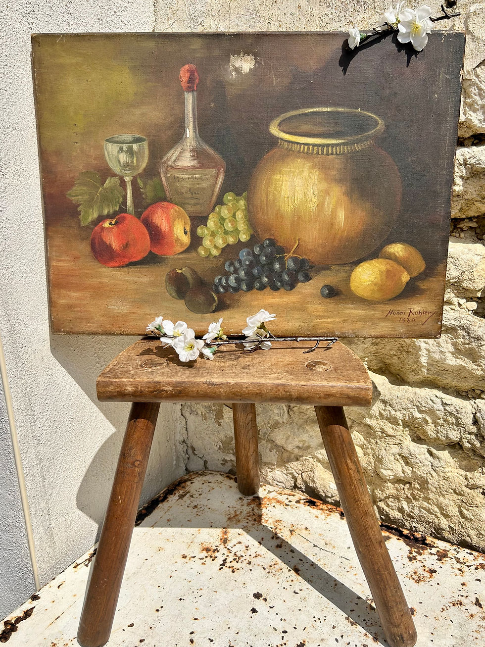 Lovely Antique French Oil on Canvas; Still Life Study. Signed and Dated 1930.