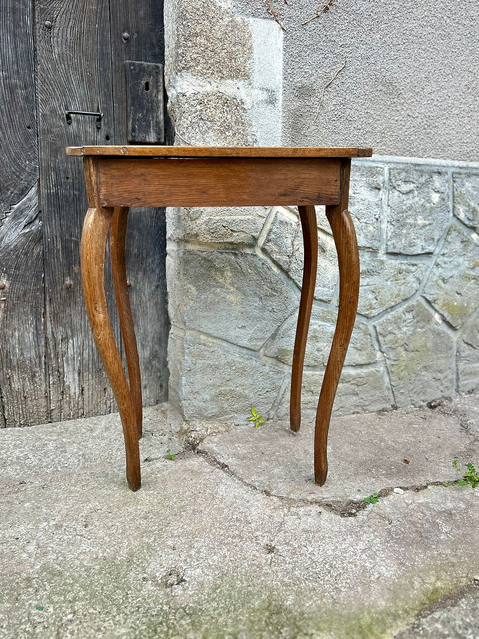 Thumbnail: Small Antique French Writing Desk in Solid Oak. Louis Philippe Style, C.19th