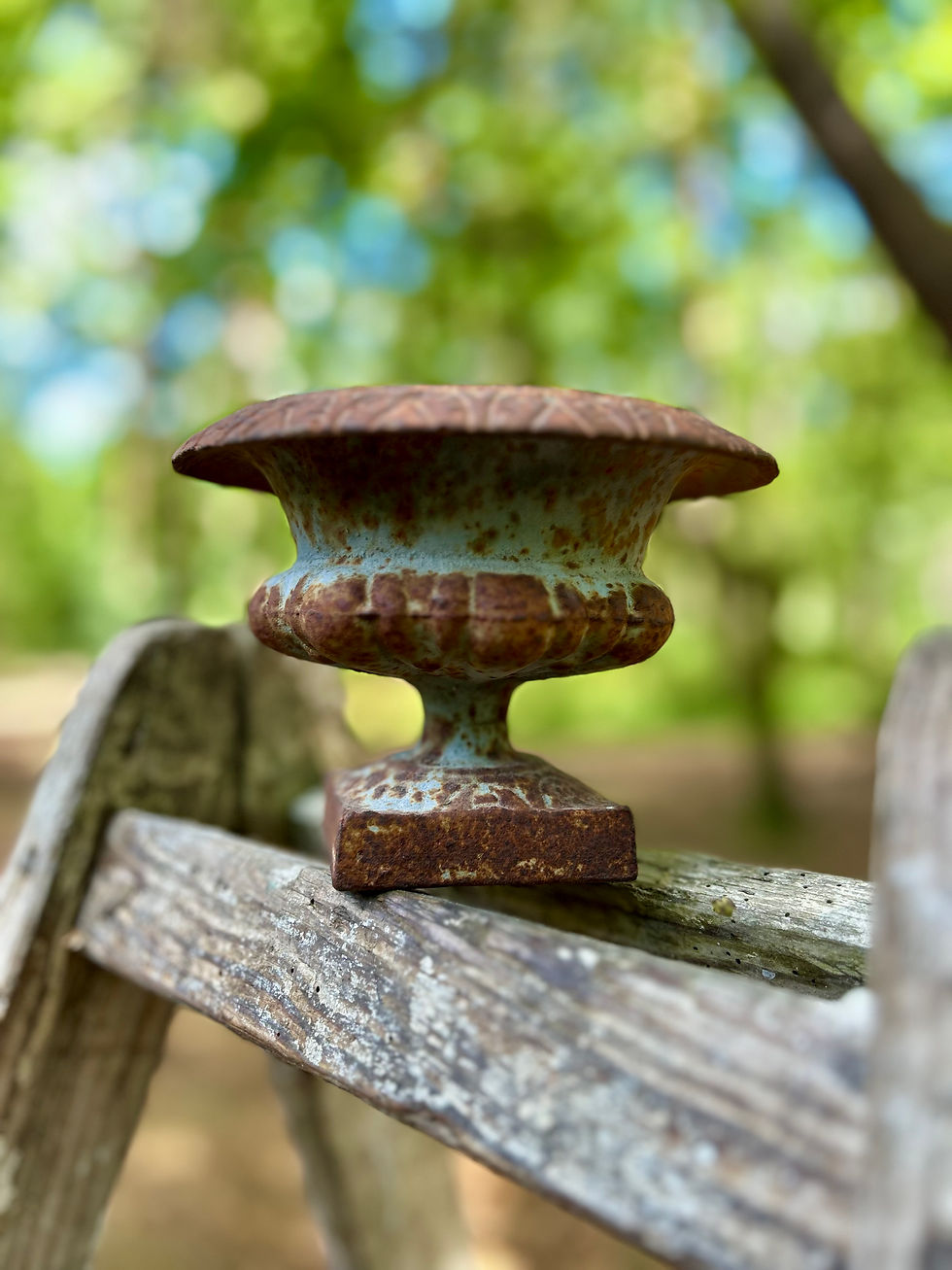 Thumbnail: Delightful Little Antique French Cast Iron Urn. Circa late 1800's.