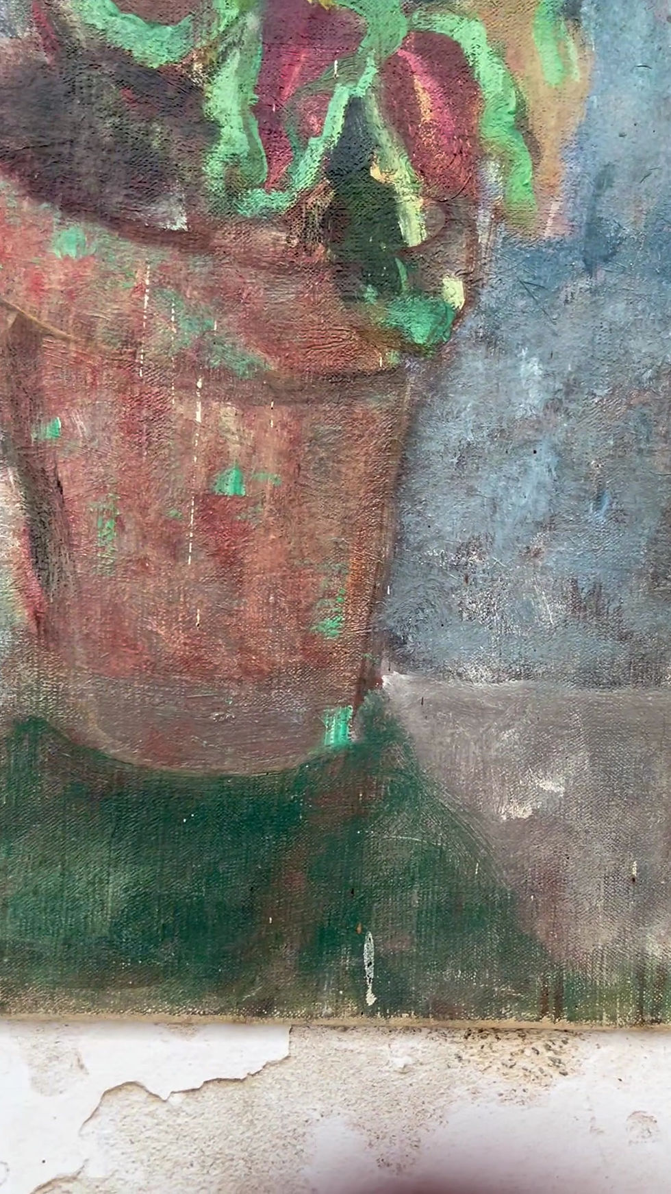Thumbnail: Beautiful French Antique Oil on Canvas  Painting 'Nature Morte'.