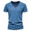 Thumbnail: Brand Quality 100% Cotton Men T-shirt V-neck 