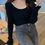 Thumbnail: 2025 Autumn Winter Square Neck Knitted Pullovers 