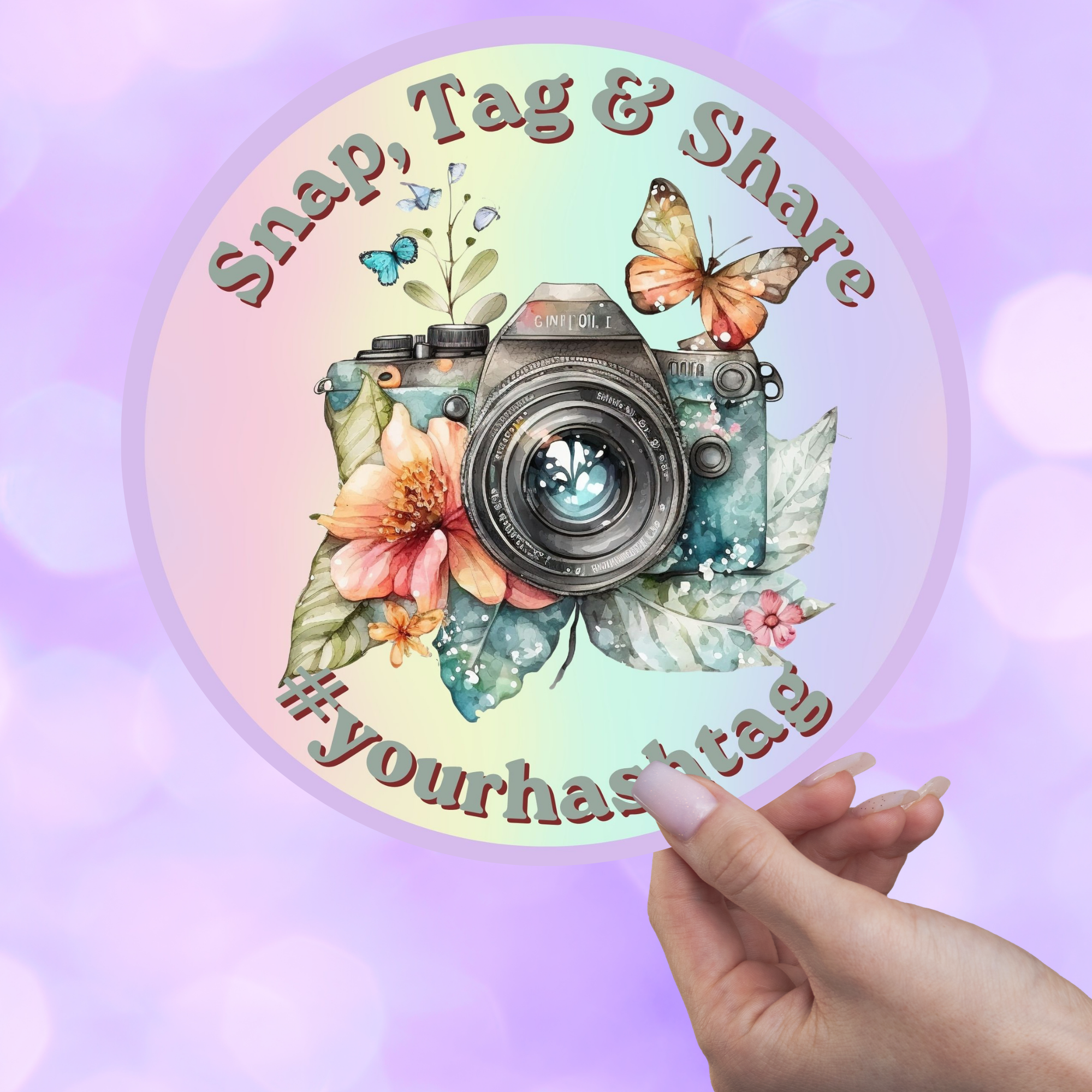 Personalised Snap Tag Share Stickers/Labels - 37mm dia