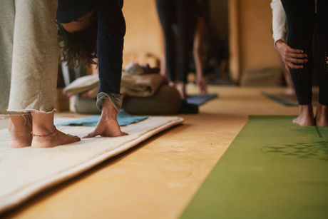 yoga student practicing traditional hatha yoga