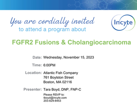 GFGR2 Fusions & Cholangiocarcinoma ~ Wednesday, November 15th, 2023