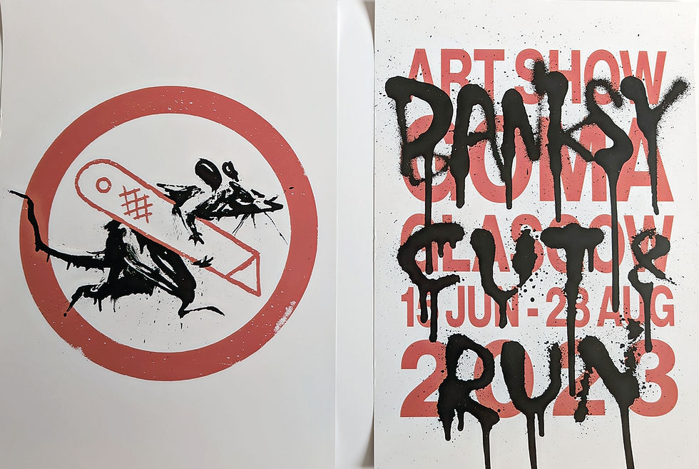 BANKSY CUT&RUN ポスターのみ Banksy Cut and Run, a set of 2 Lithography Poster - Dope