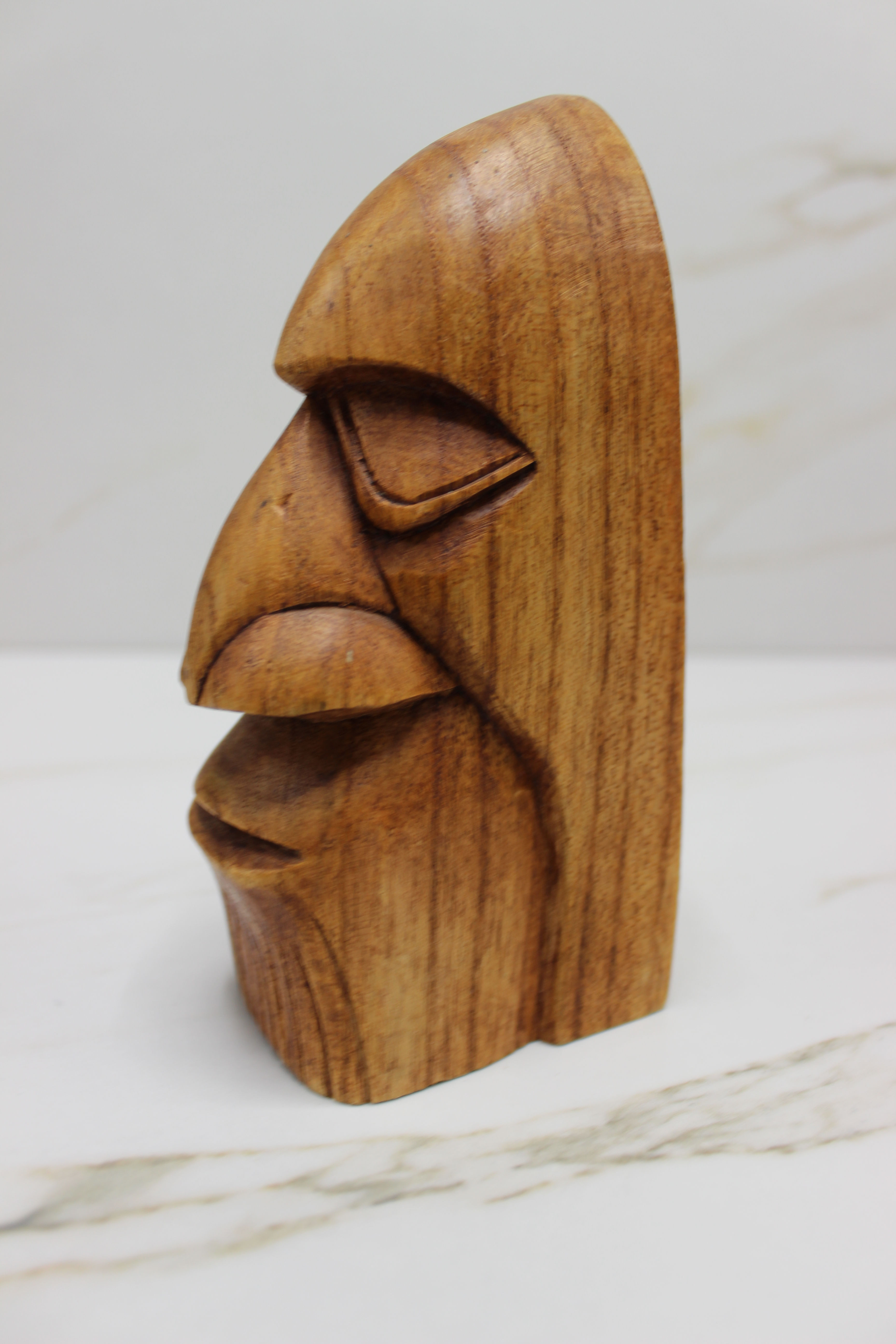 Wooden Hand Carved Face Shelf Sitter