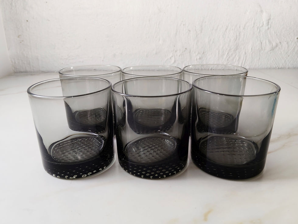 Thumbnail: 1970s Smoke Whisky Glass Tumblers 